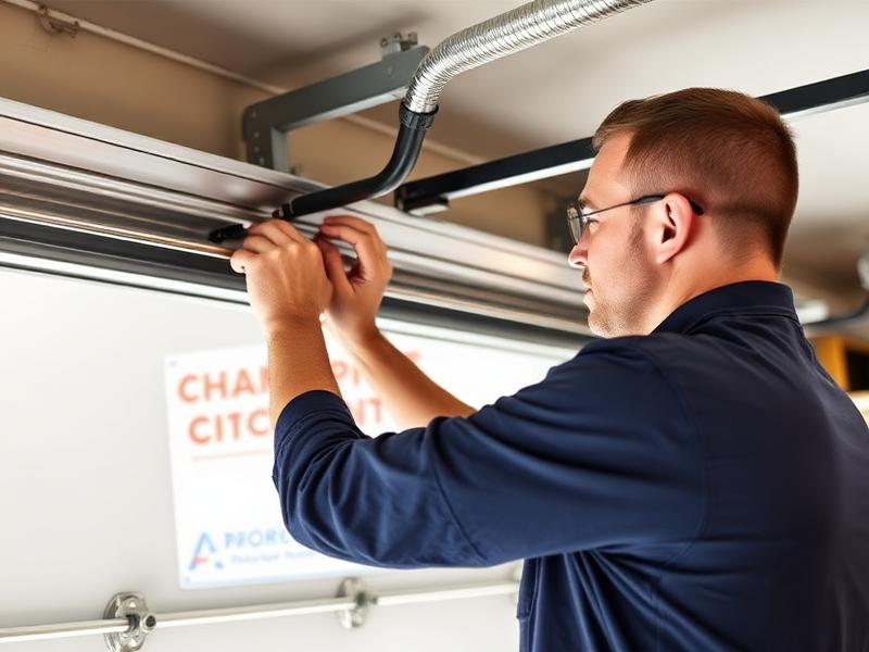 Richardson Garage Doors technician performing expert garage door track alignment